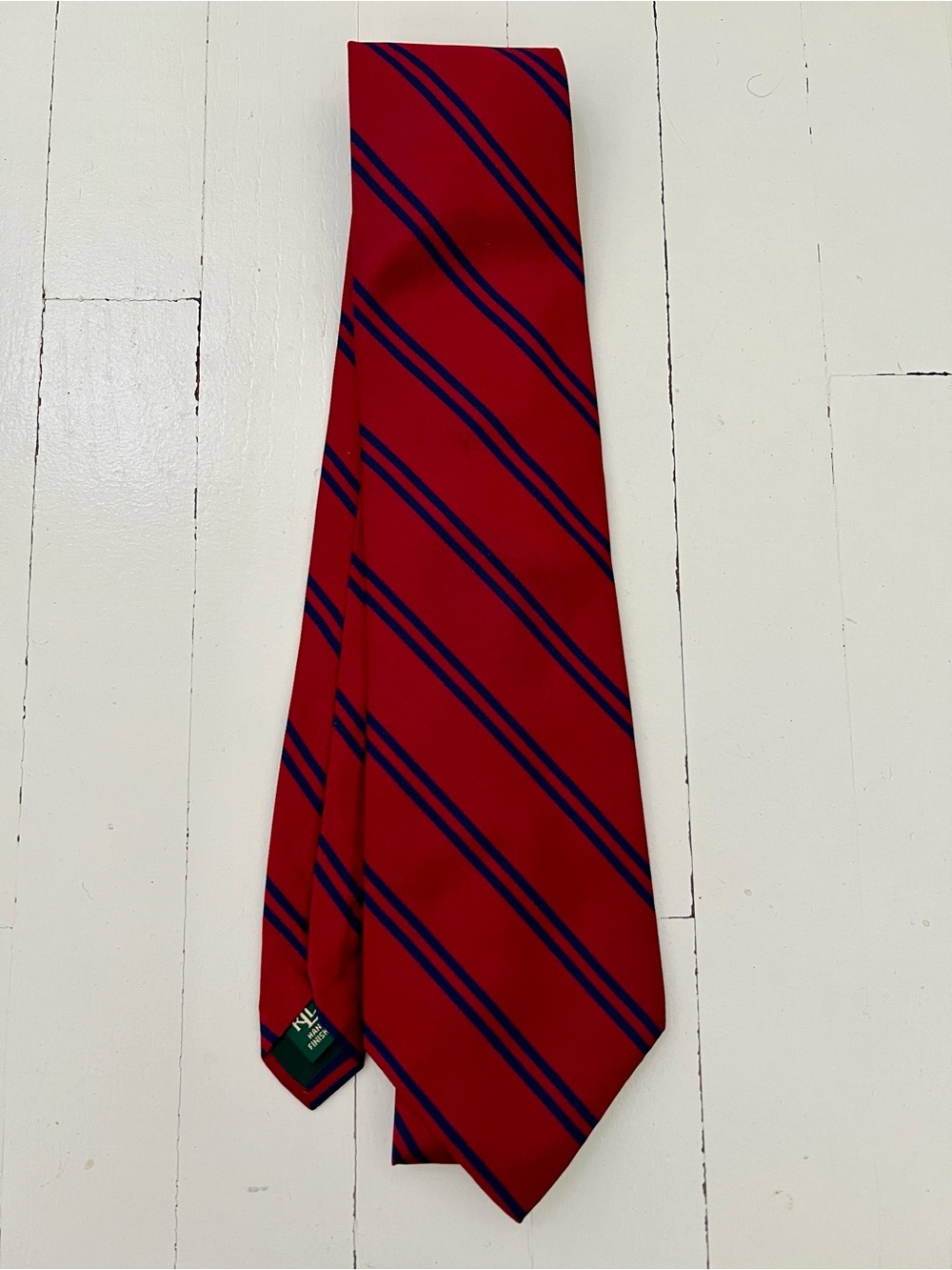 Lauren Ralph Lauren Red Tie with Navy Diagonal Stripes